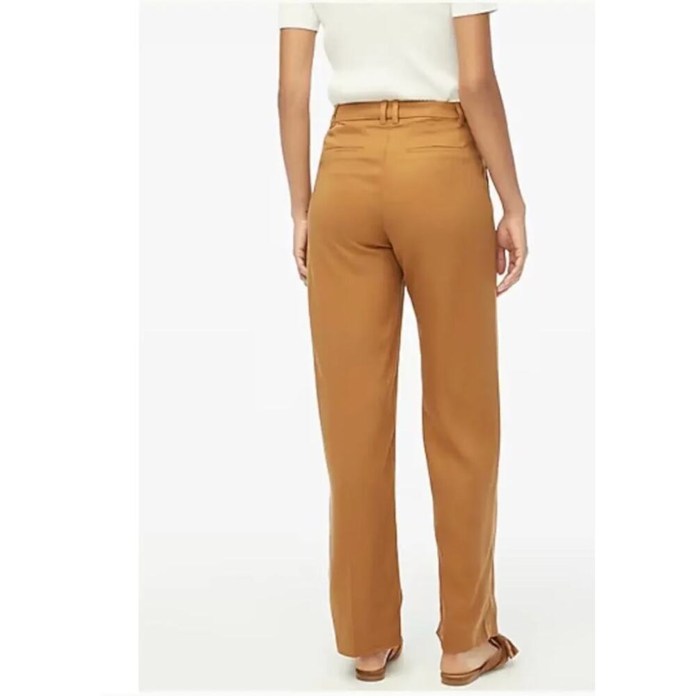 J.Crew Brown Tencel Straight Leg Trousers Pants Size 10 Career Classic Preppy - Picture 6 of 11